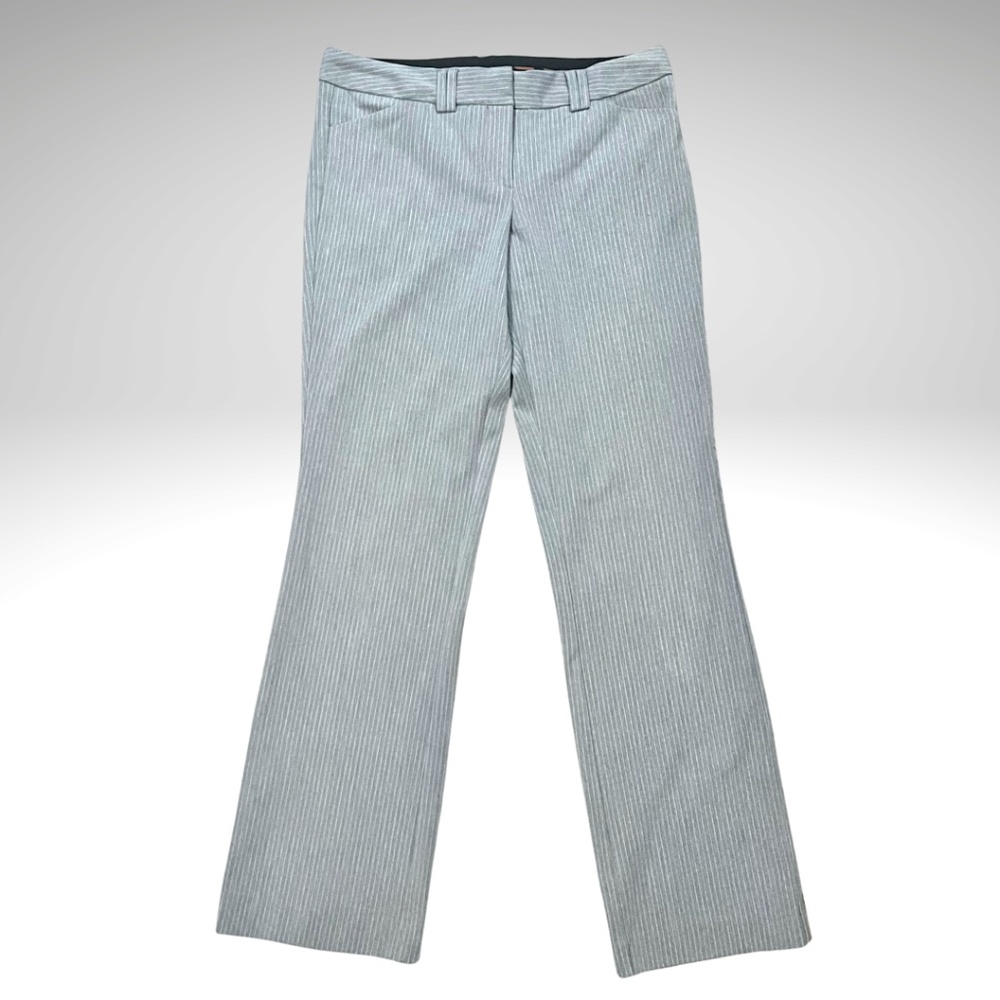 EXPRESS Editor Light Gray Pinstripe Mid Rise Dress Pants Size 6